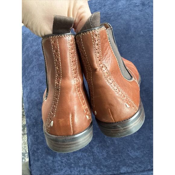 Johnston Murphy Mens 9M Brown Leather Boots Elastic Ankle SKU: 15483 Shoes - Picture 8 of 14